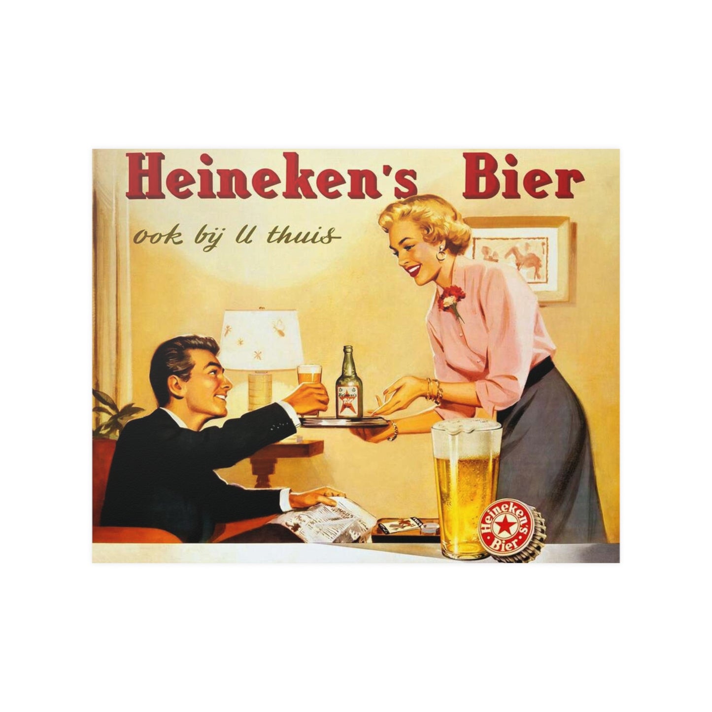 Satin Posters (210gsm) Retro Beer Advertisement Heineken