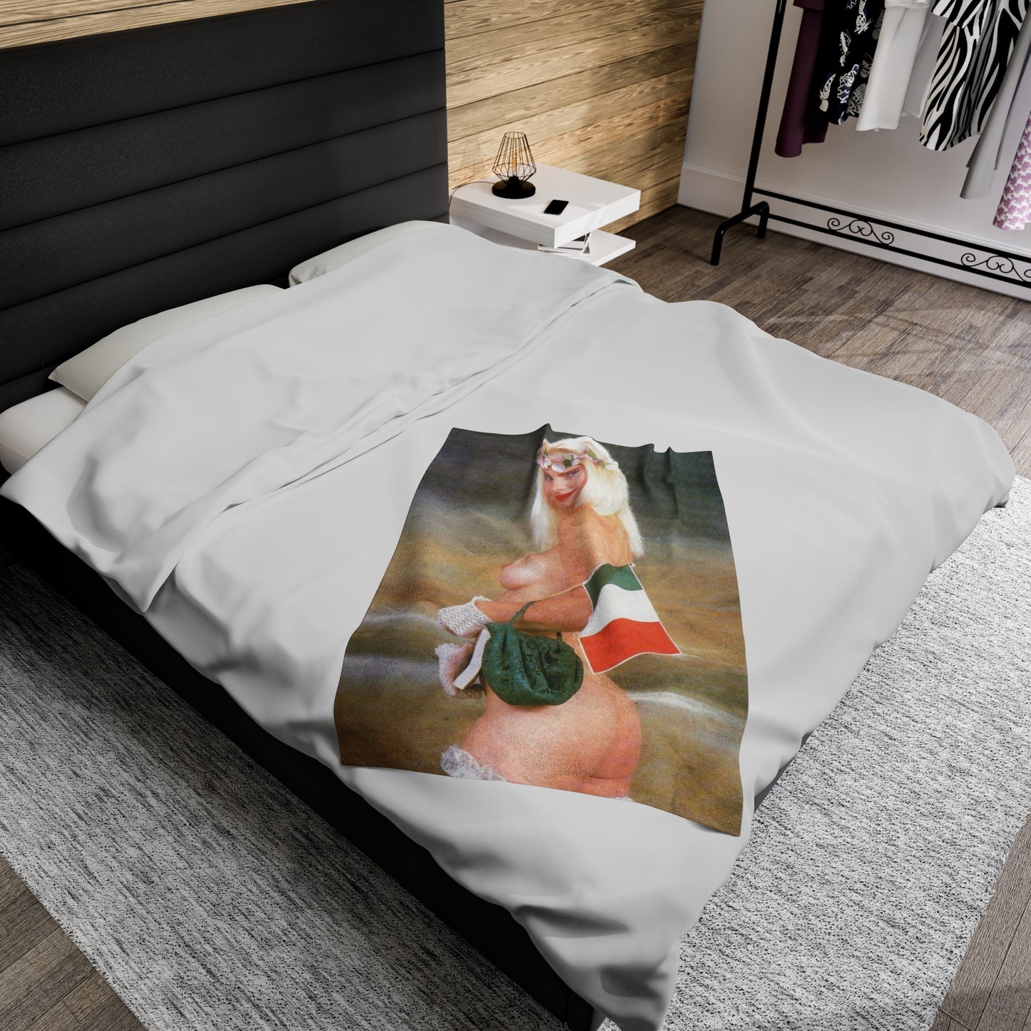 Velveteen Plush Blanket Retro Porn Star Cicciolina (Ilona Staller) Nude