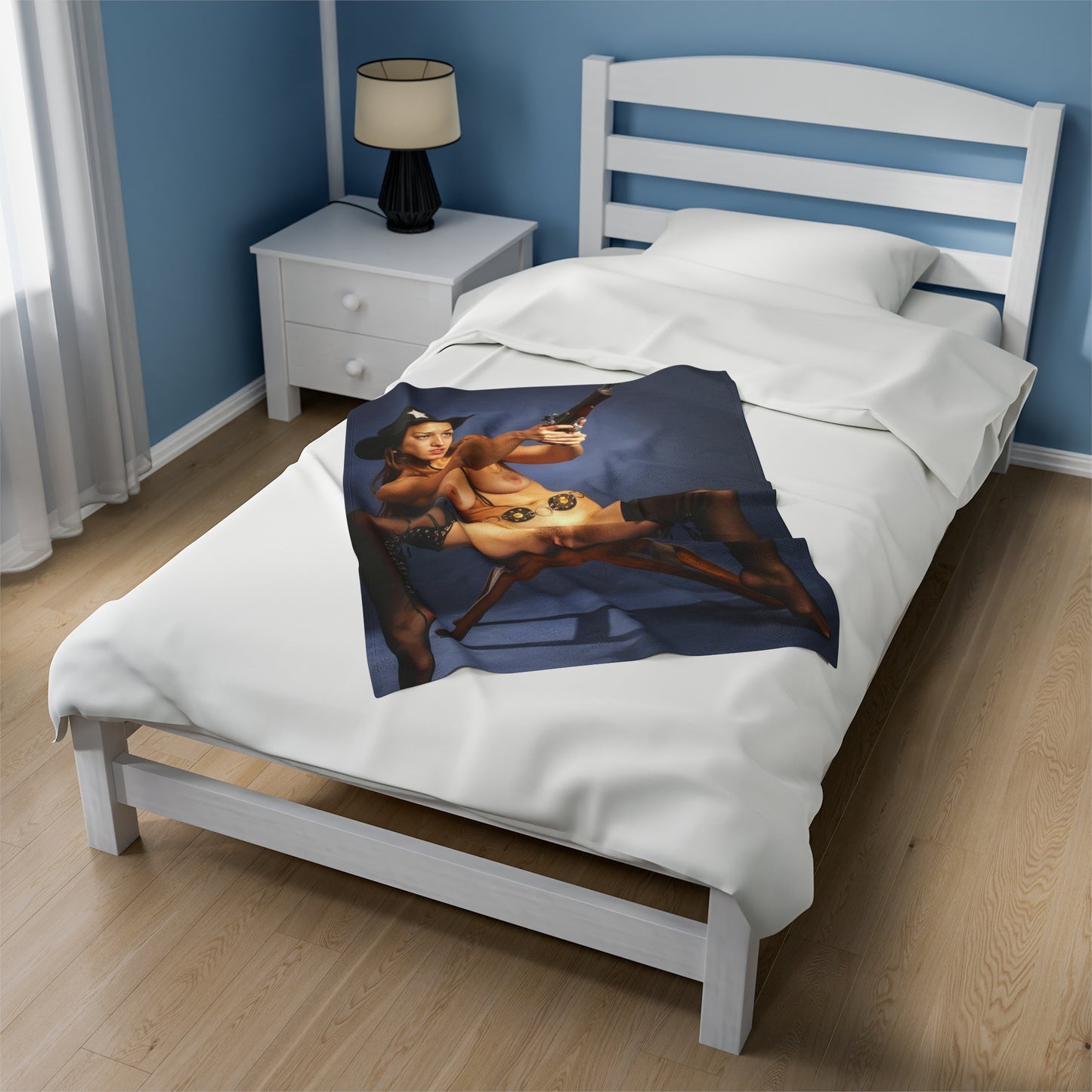 Velveteen Plush Blanket Naked Chicks With Guns