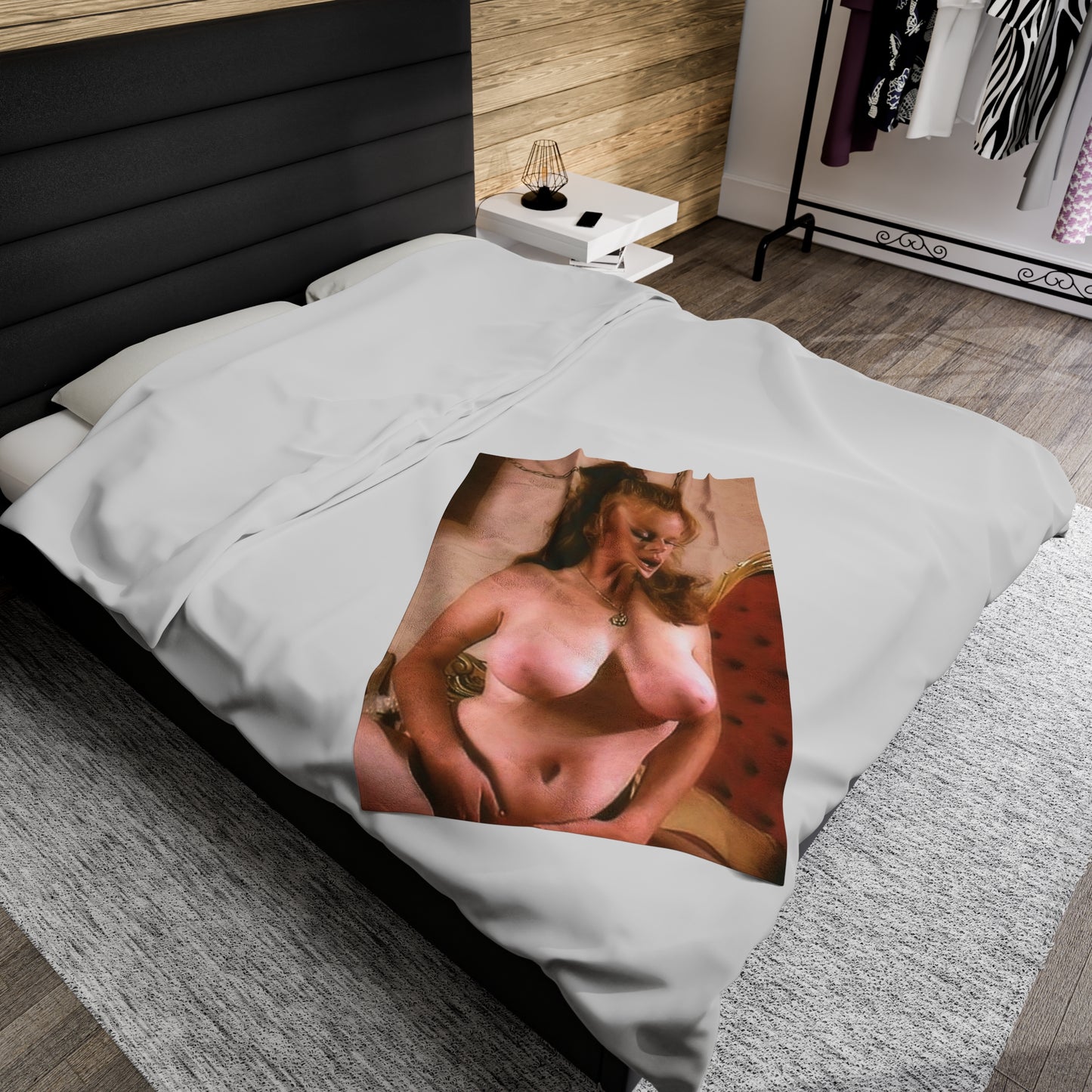 Velveteen Plush Blanket Retro Porn Star Lisa De Leeuw Nude