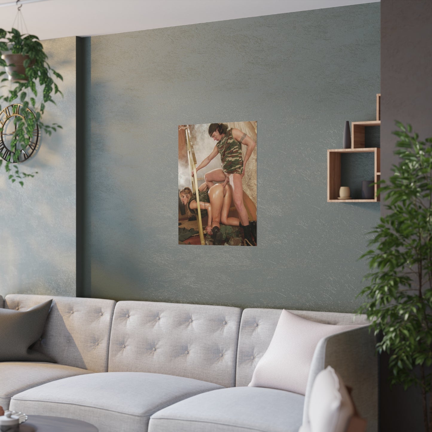 Satin Posters (210gsm) Nude Military Girl