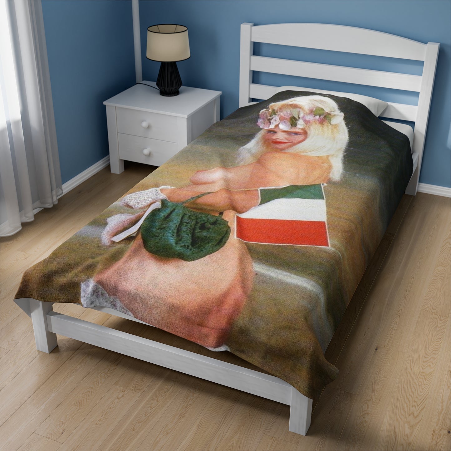 Velveteen Plush Blanket Retro Porn Star Cicciolina (Ilona Staller) Nude