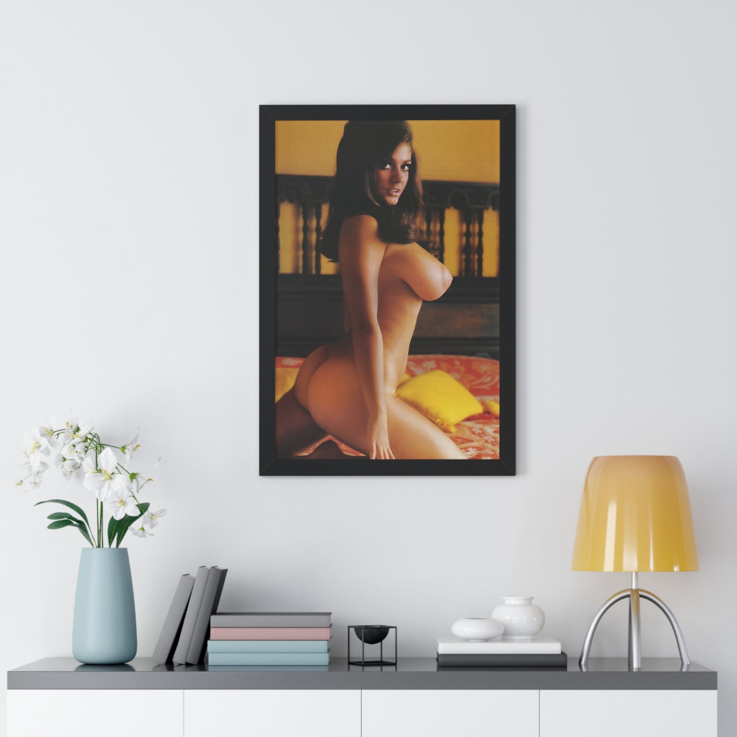 Framed Vertical Poster Playboy Playmate Cynthia Myers Nude