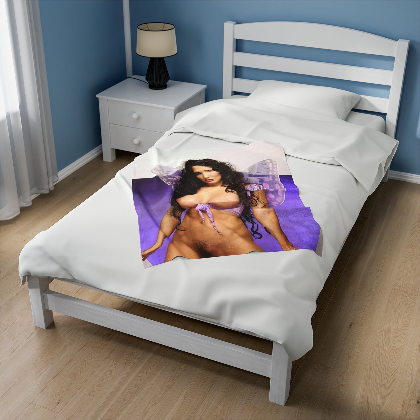 Velveteen Plush Blanket Retro Adult Star Julie Strain