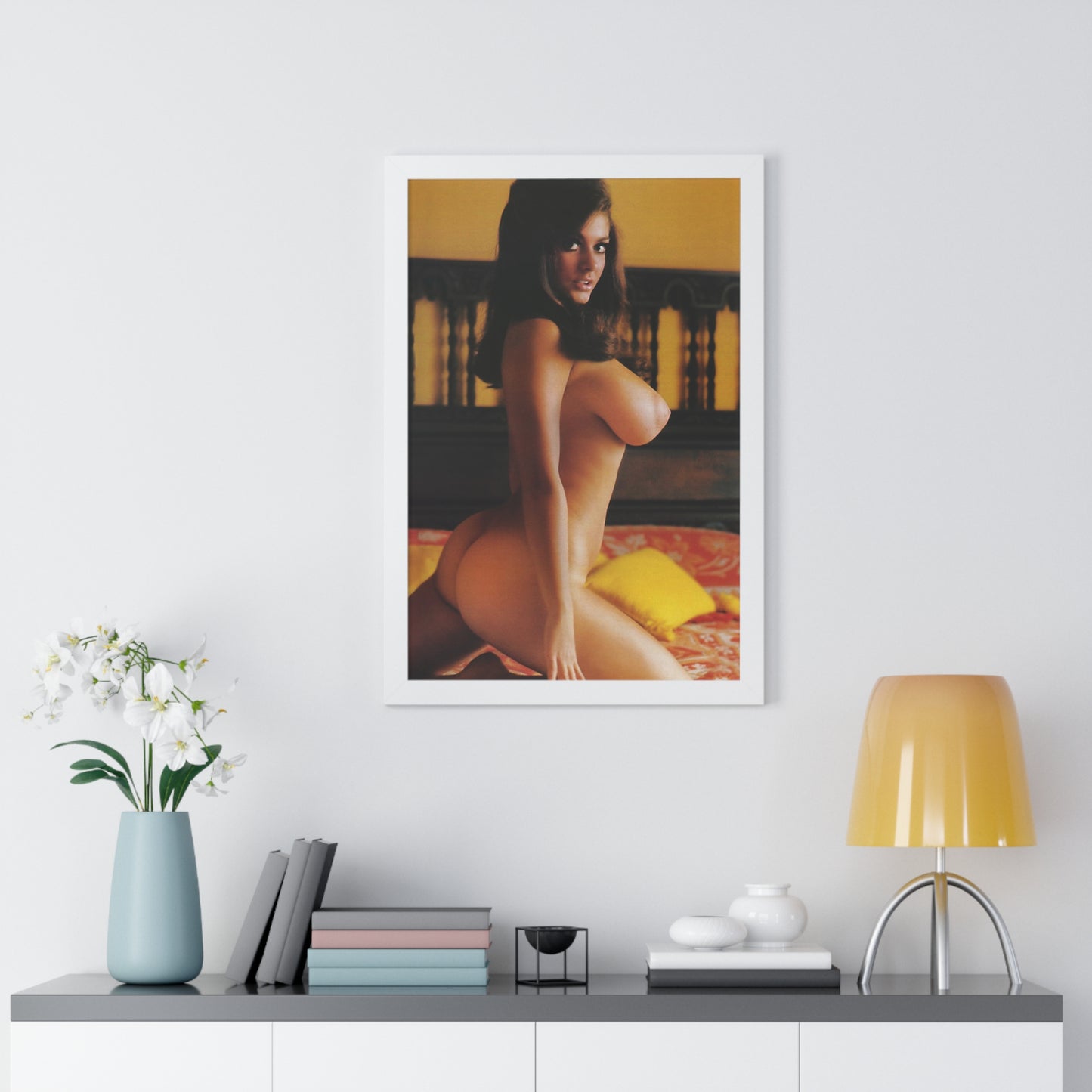 Framed Vertical Poster Playboy Playmate Cynthia Myers Nude