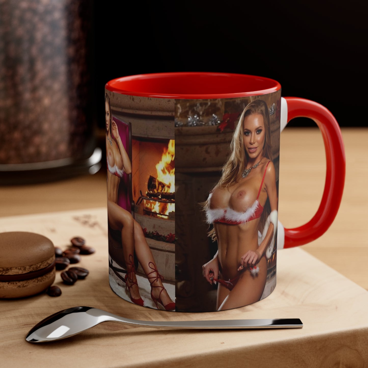 Accent Coffee Mug, 11oz Pornstar Nicole Aniston Nude Christmas