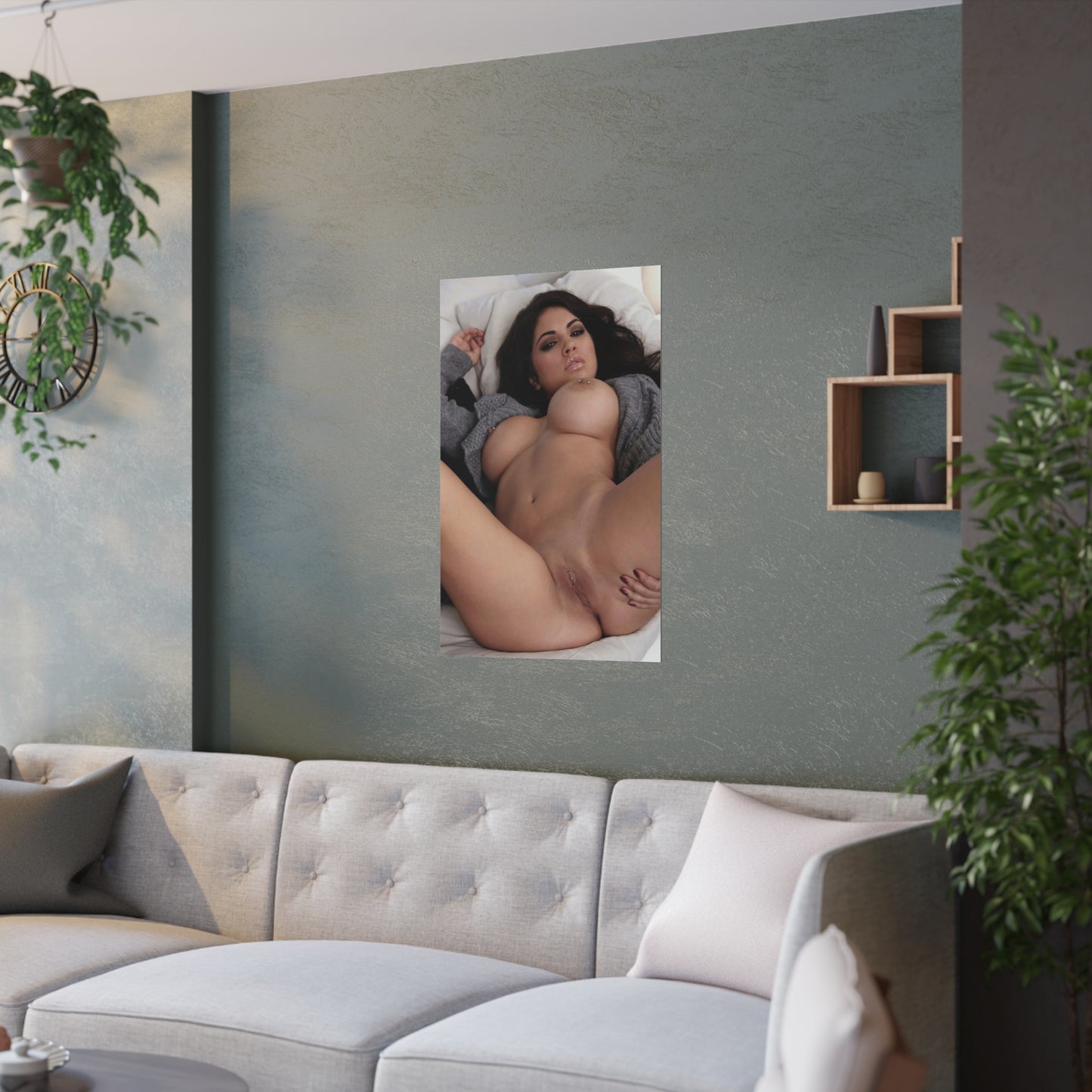 Satin Posters (210gsm) Brunette Waiting Nude