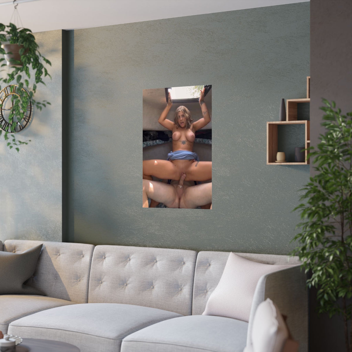 Satin Posters (210gsm) Sexy Teen Creampied In Camper