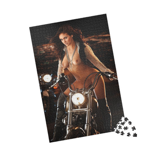 Puzzle (110, 252, 500, 1014-piece) Jaclyn Swedberg Nude on Motorcycle