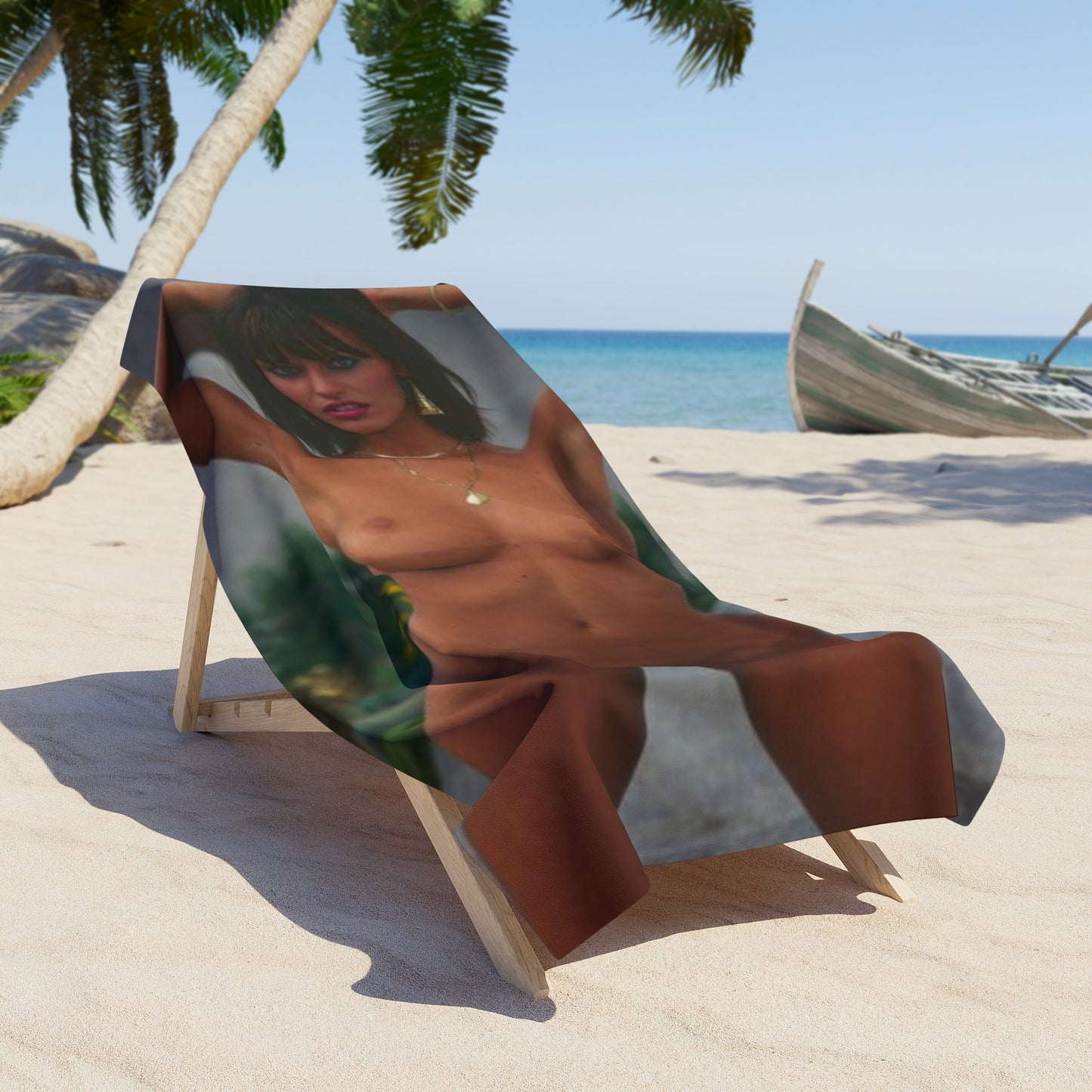 Beach Towel Retro Porn Star Anita Blond