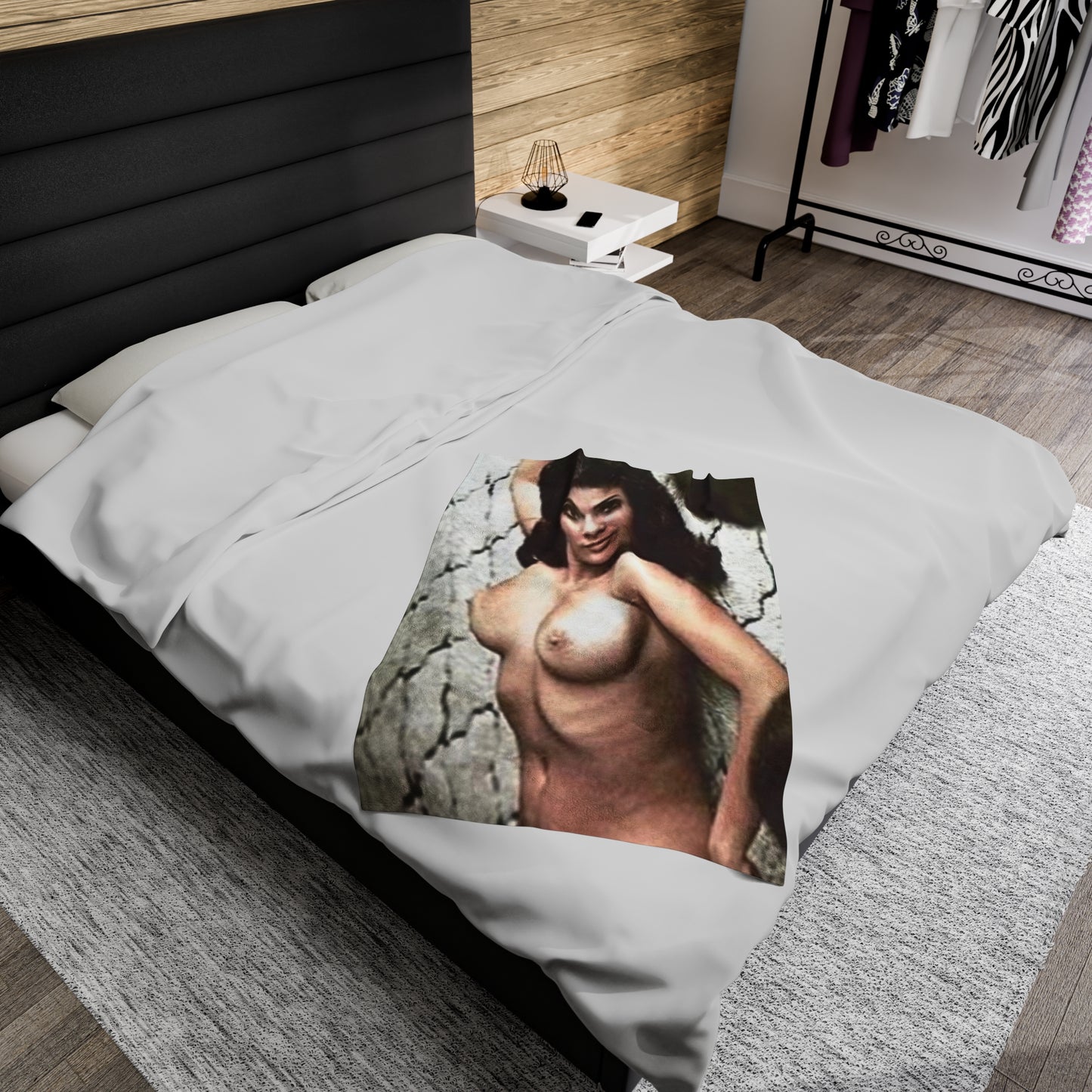 Velveteen Plush Blanket Cynthia Myers Nude