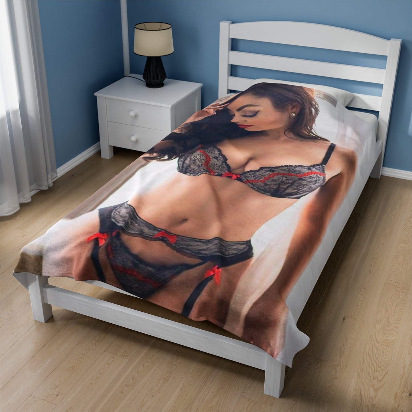 Velveteen Plush Blanket Sexy Babe Lingerie