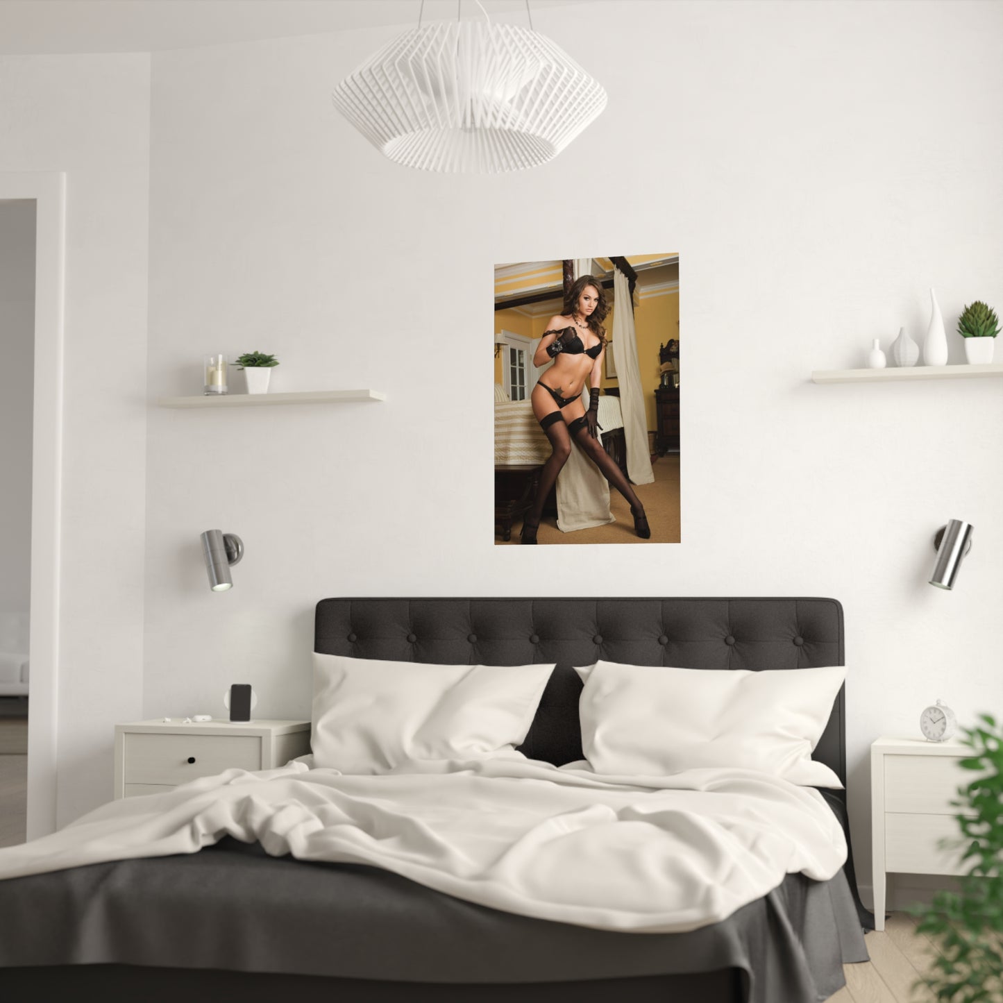 Satin Posters (210gsm) Hot Black Lingerie Babe