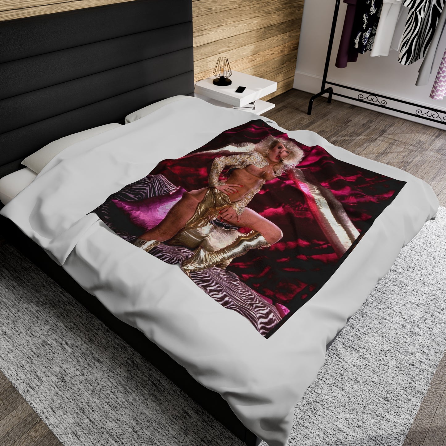 Velveteen Plush Blanket Retro 1980s Porn Star Amber Lynn