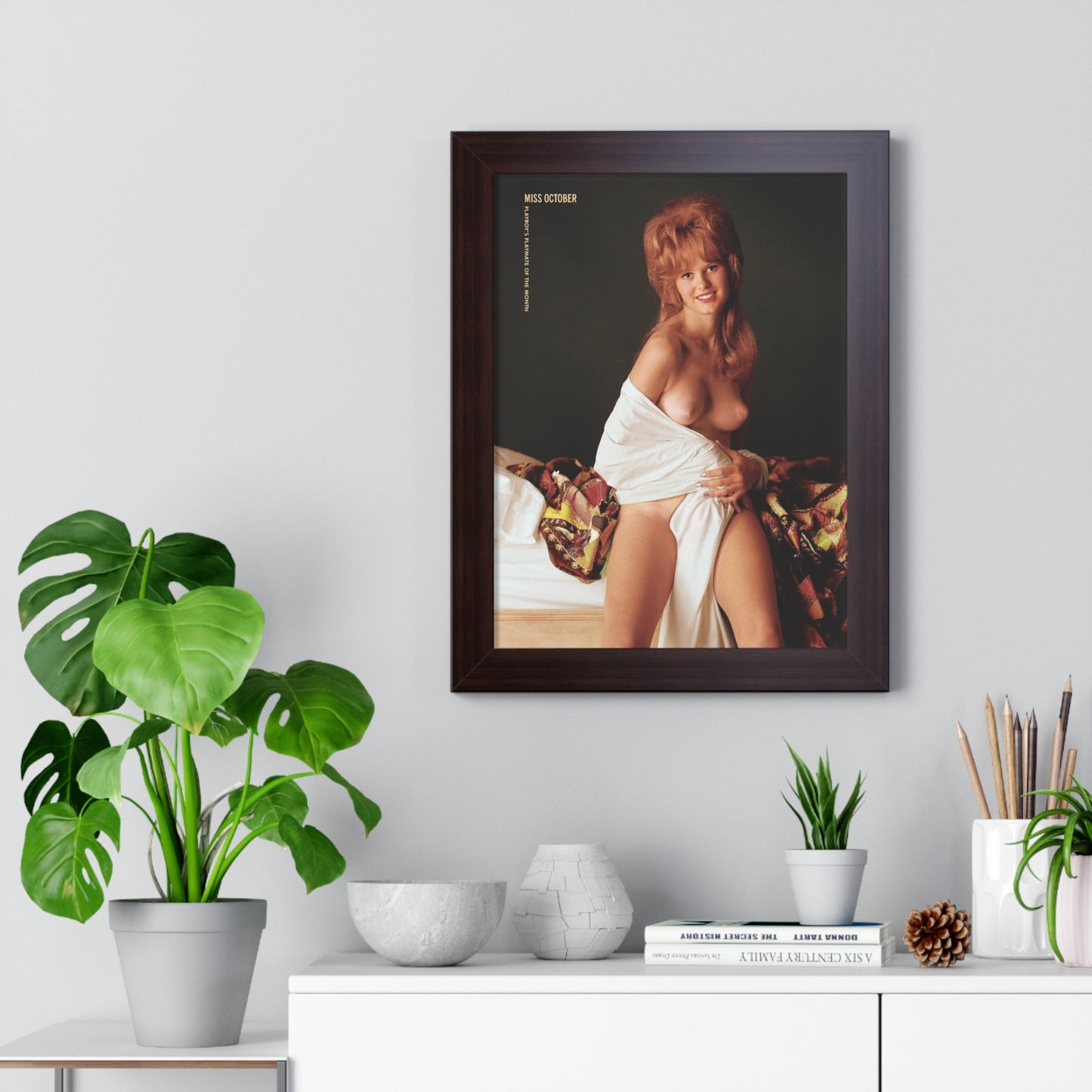 Framed Vertical Poster Playboy Playmate October 1963 Christine Williams