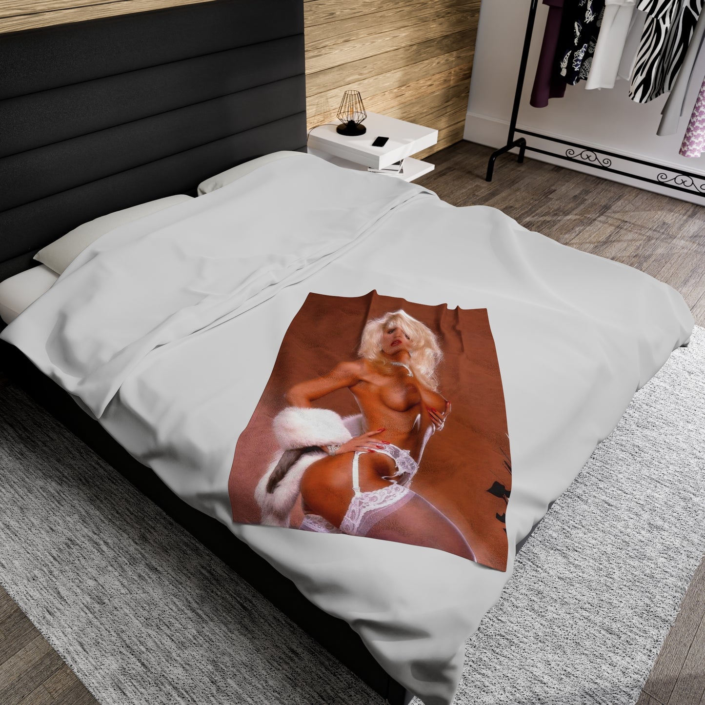 Velveteen Plush Blanket Retro 1980s Porn Star Amber Lynn