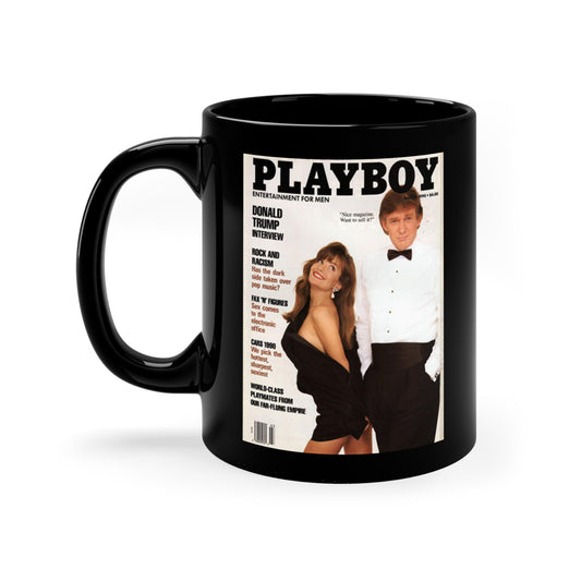 11oz Black Mug Playboy Cover March 1990 Donald Trump