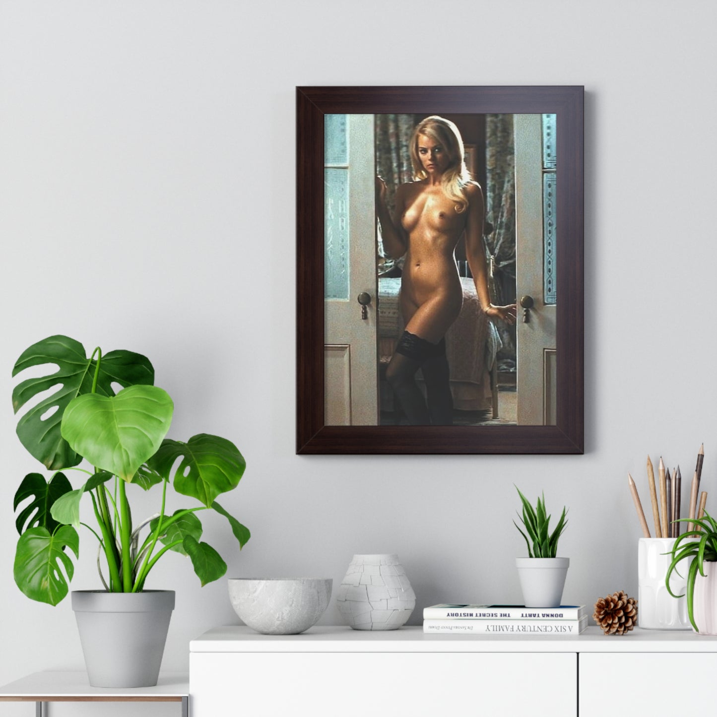 Framed Vertical Poster Margot Robbie Nude Wolf of Wallstreet