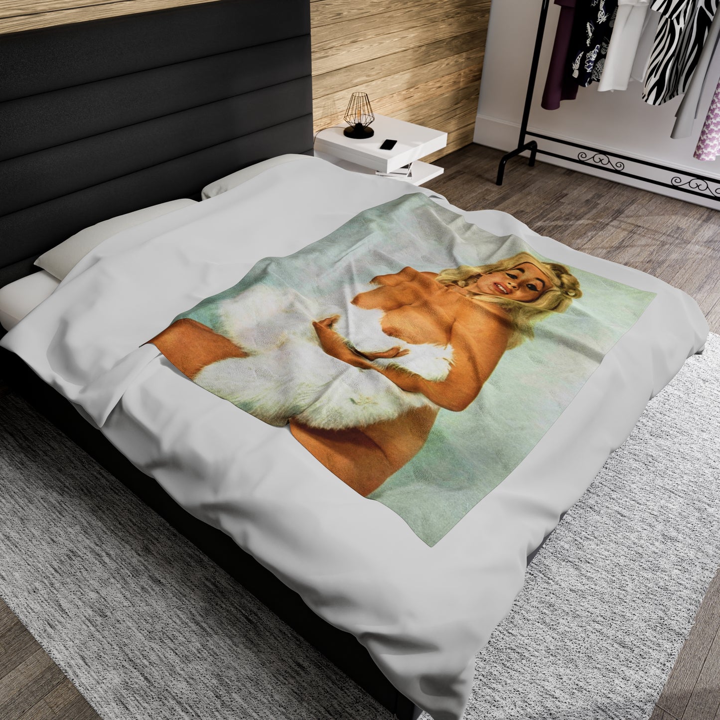 Velveteen Plush Blanket Jayne Mansfield Nude