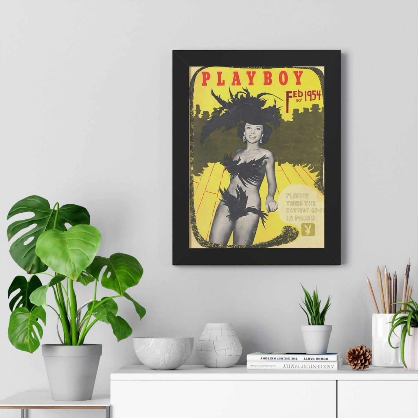 Framed Vertical Poster Playboy Cover February 1954