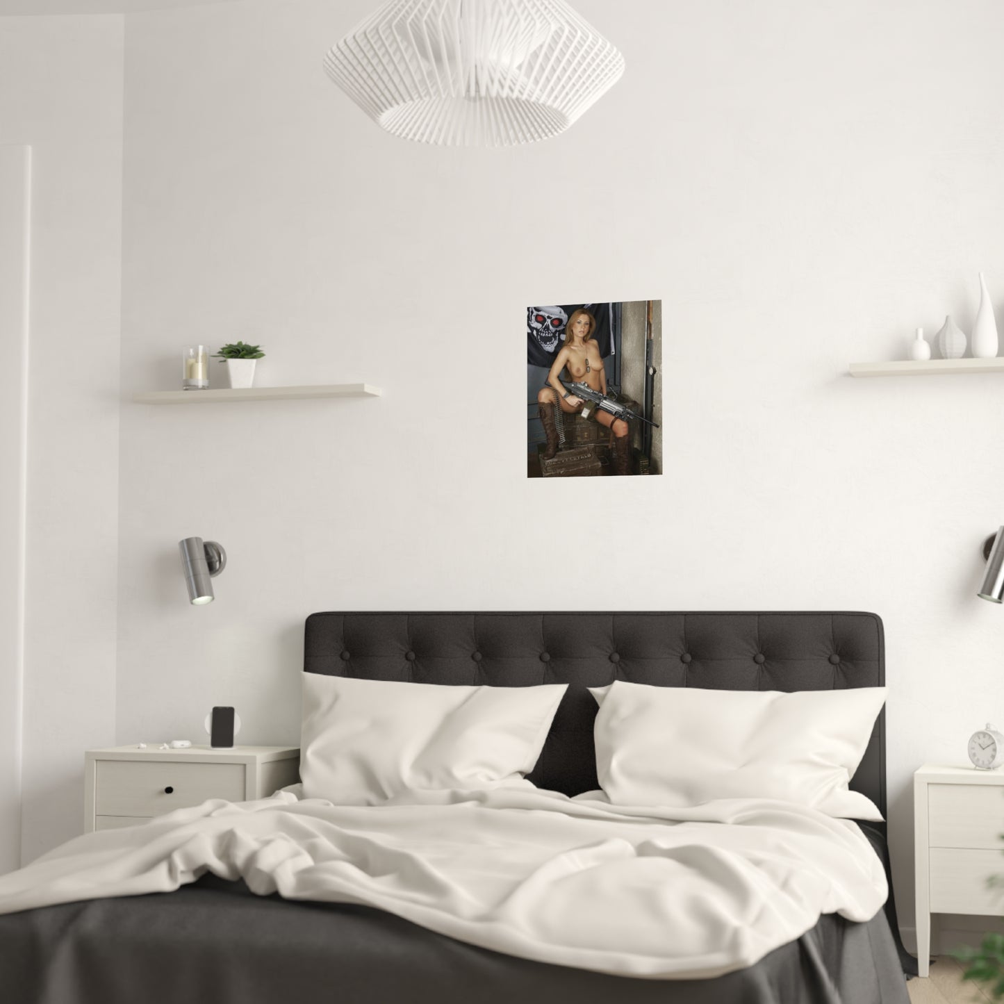 Satin Posters (210gsm) Sexy Nude Girl with Big Gun