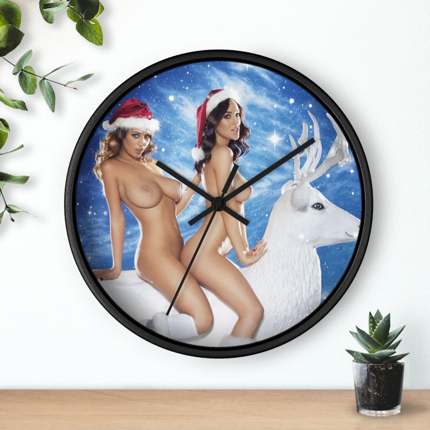 Wall Clock Sexy Nude Christmas Girls