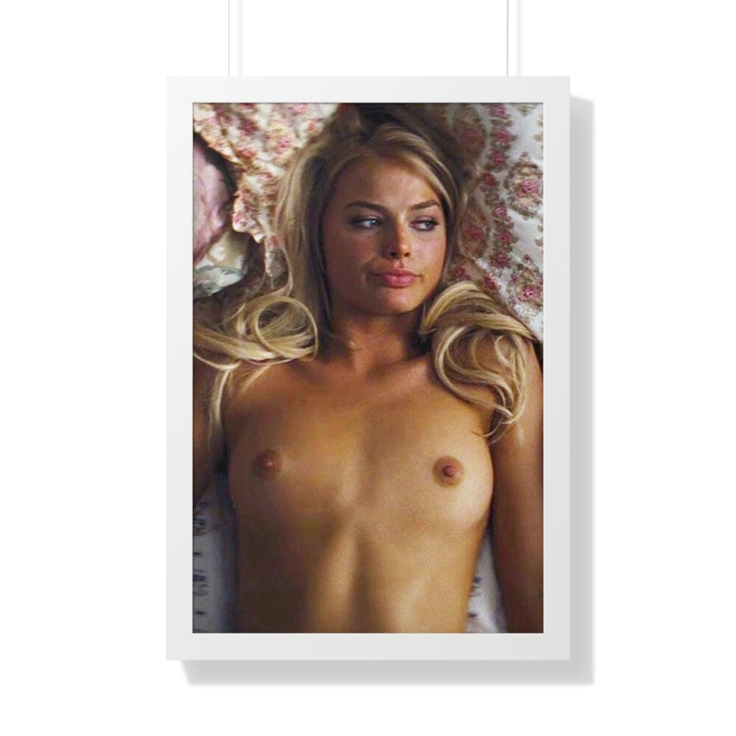 Framed Vertical Poster Margot Robbie Nude Wolf of Wallstreet