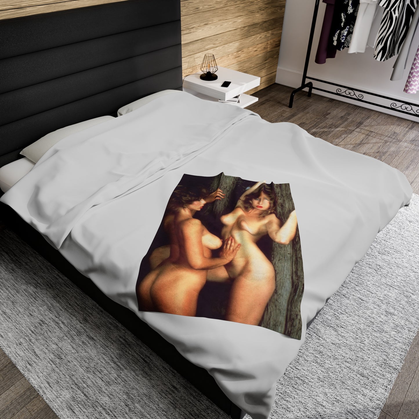 Velveteen Plush Blanket Retro 80s Adult Star Nude