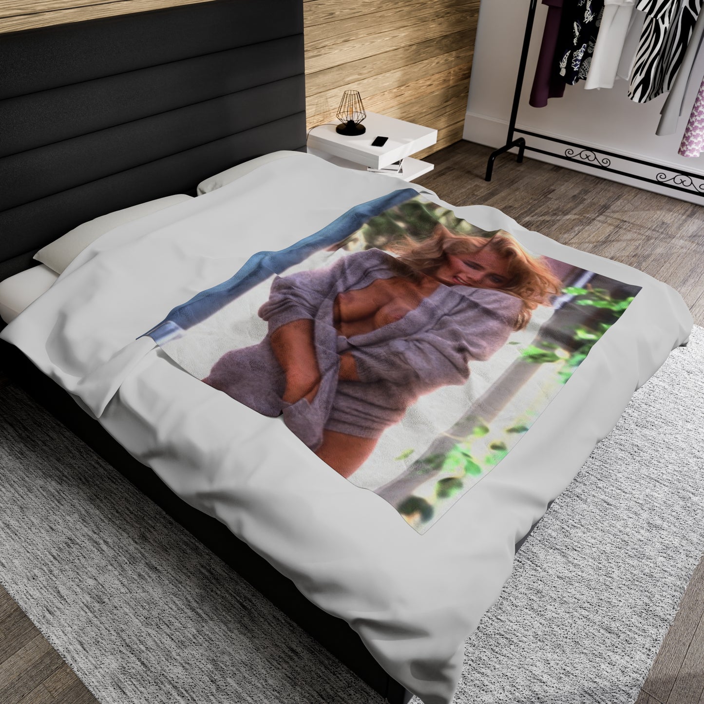 Velveteen Plush Blanket Playboy Playmate September 1984 Kimberly Evenson