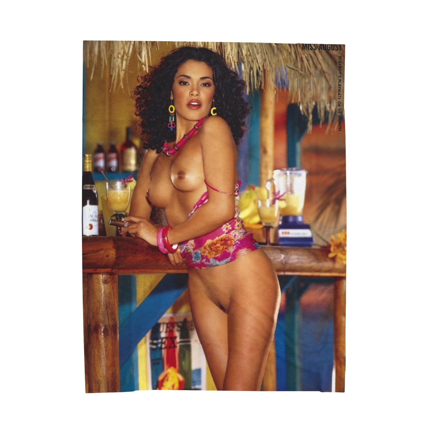Velveteen Plush Blanket Playboy Playmate August 2002 Christina Santiag