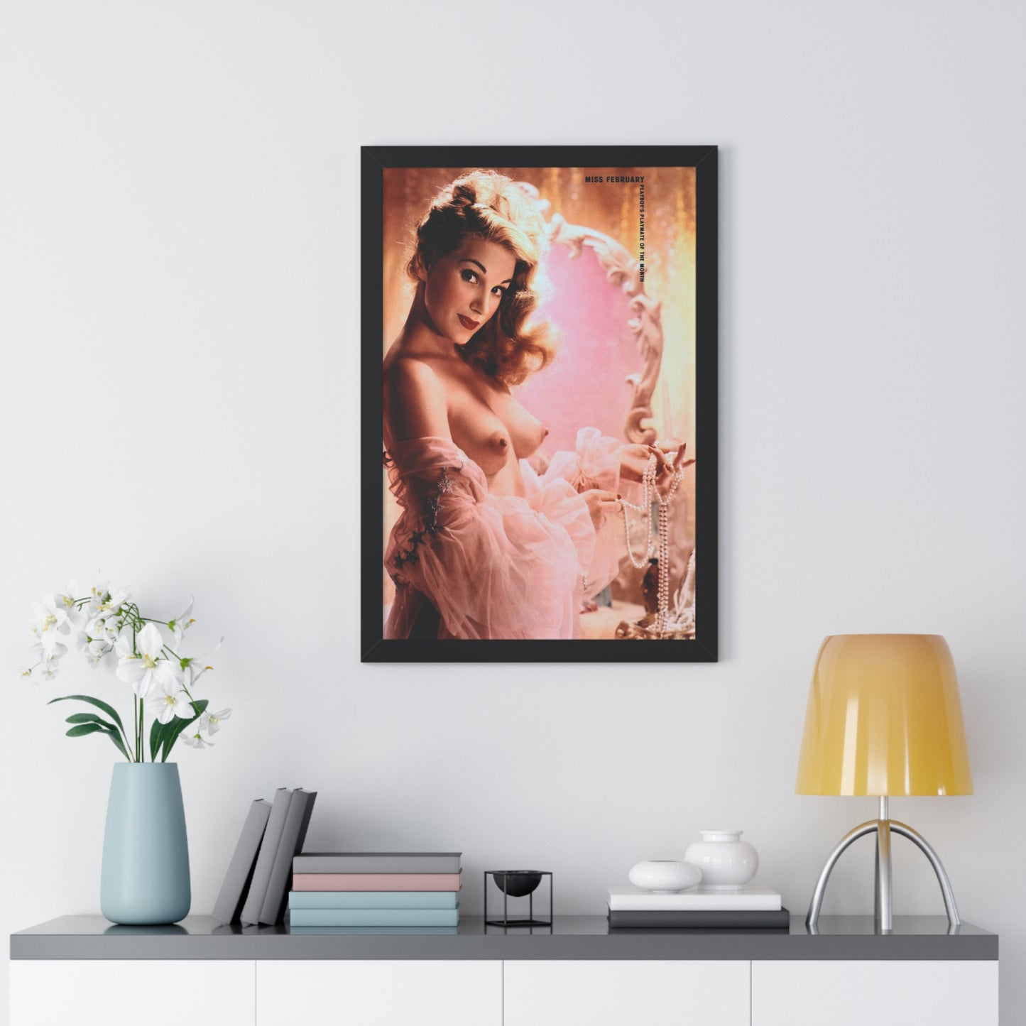 Framed Vertical Poster Playboy Playmate February 1954 Margaret Scott