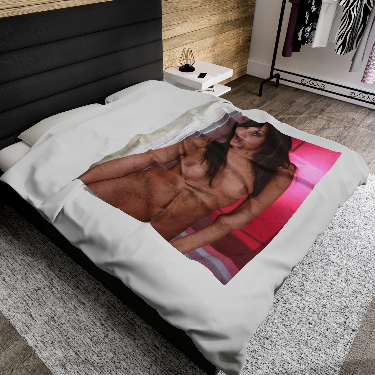 Velveteen Plush Blanket Raven Riley Nude