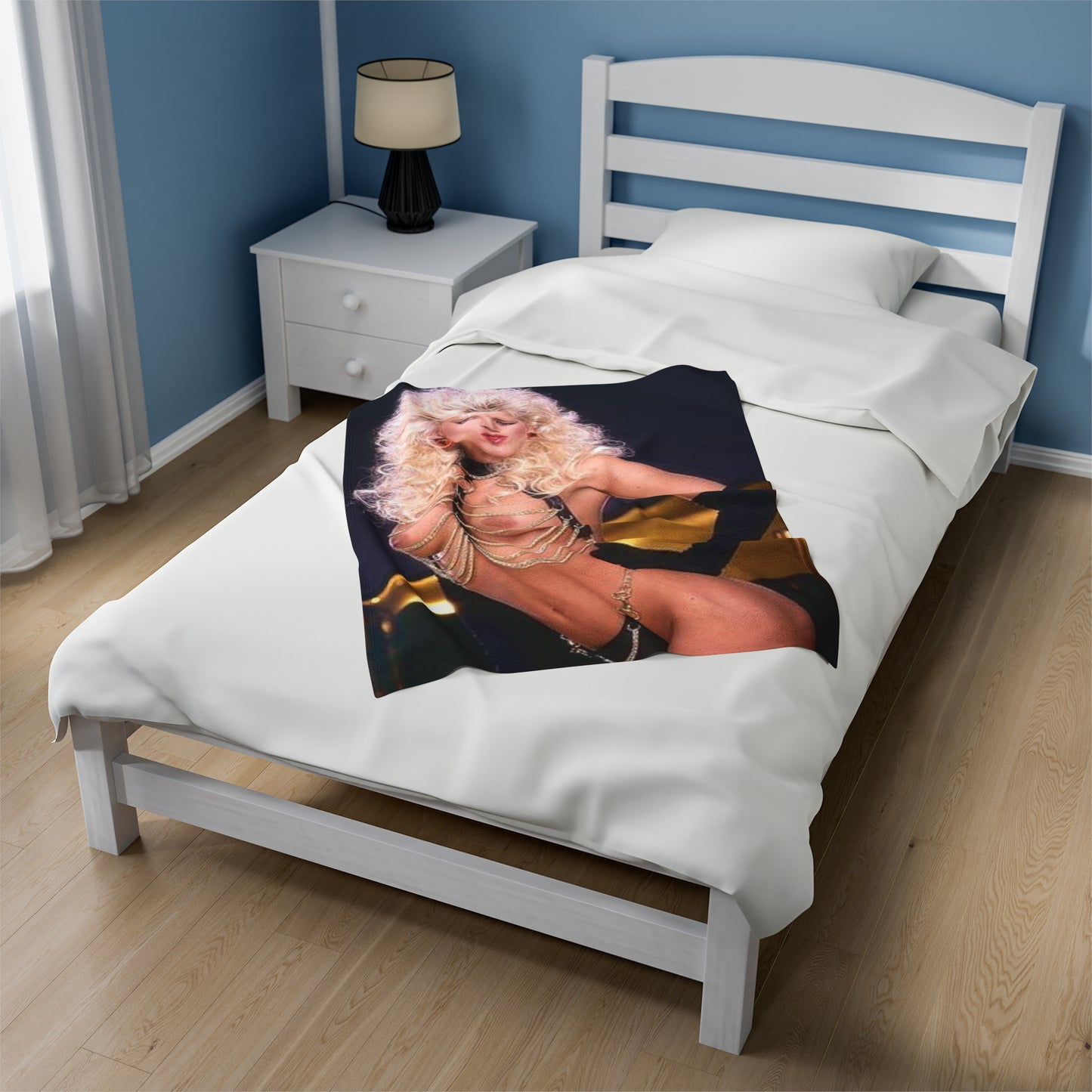 Velveteen Plush Blanket Retro 1980s Porn Star Amber Lynn