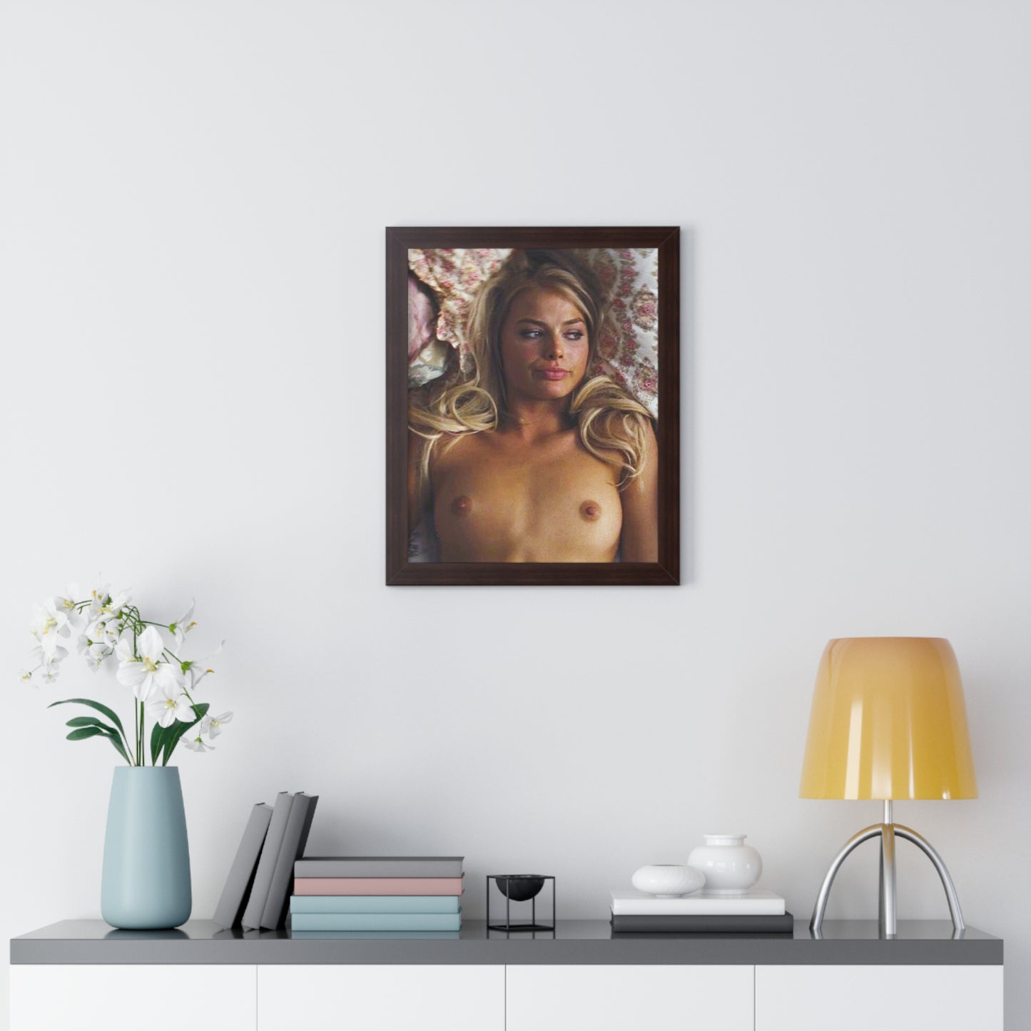 Framed Vertical Poster Margot Robbie Nude Wolf of Wallstreet