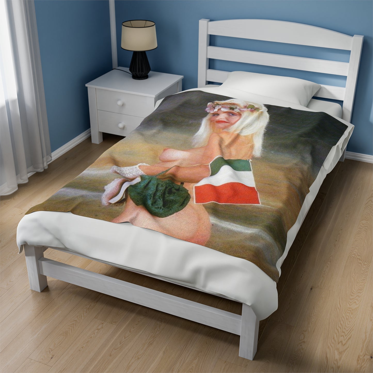 Velveteen Plush Blanket Retro Porn Star Cicciolina (Ilona Staller) Nude