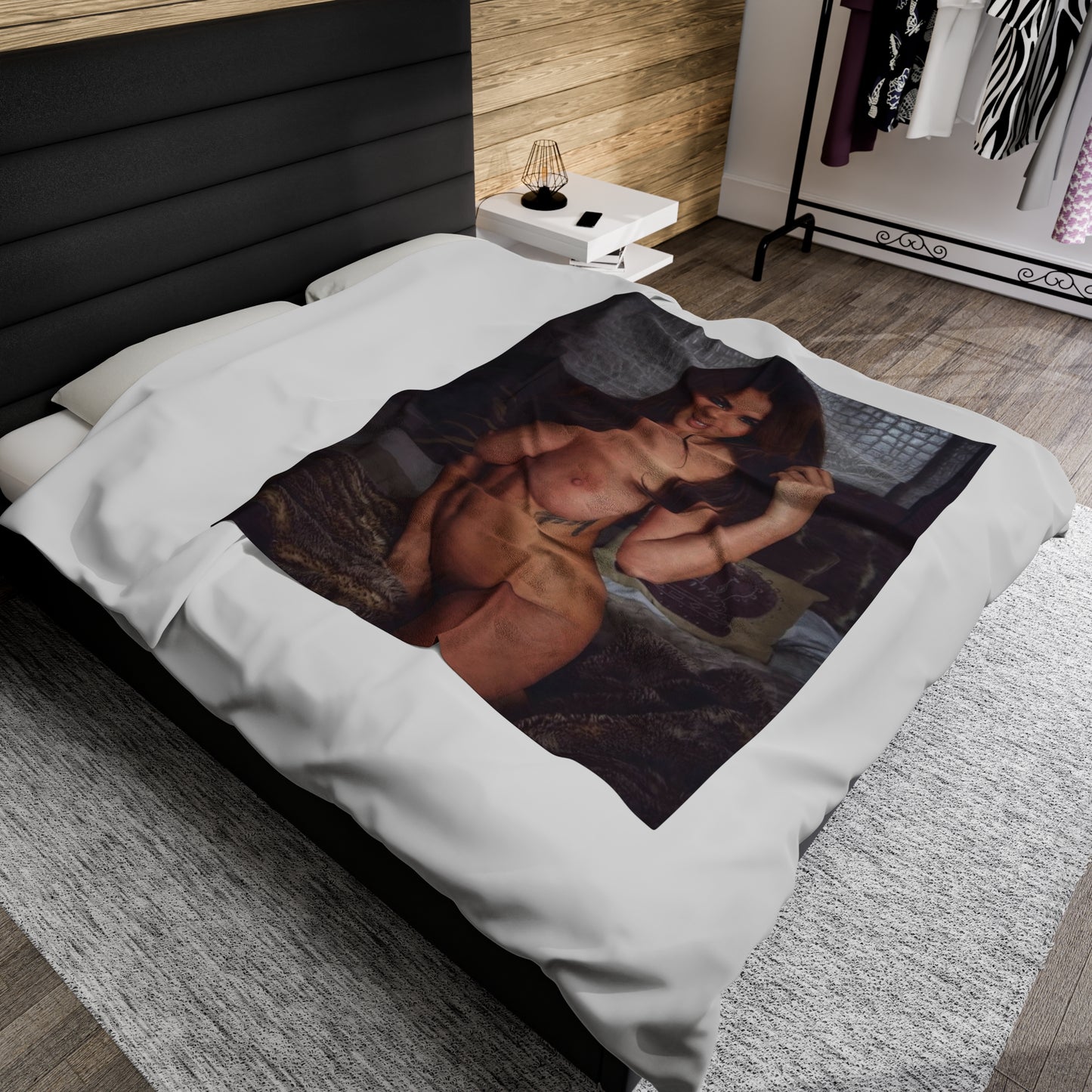 Velveteen Plush Blanket Holly Peers Nude