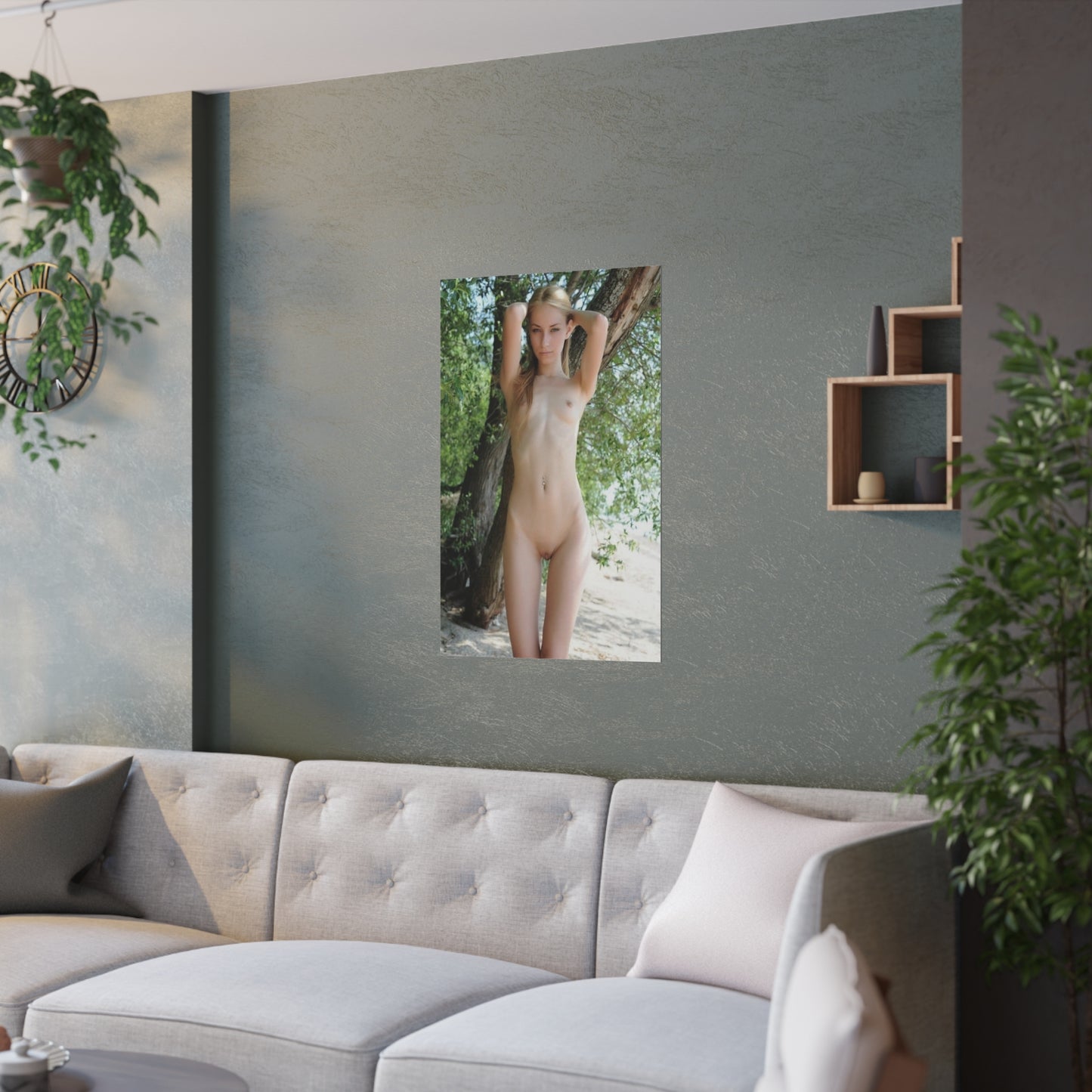 Satin Posters (210gsm) Skinny Nude Outdoors