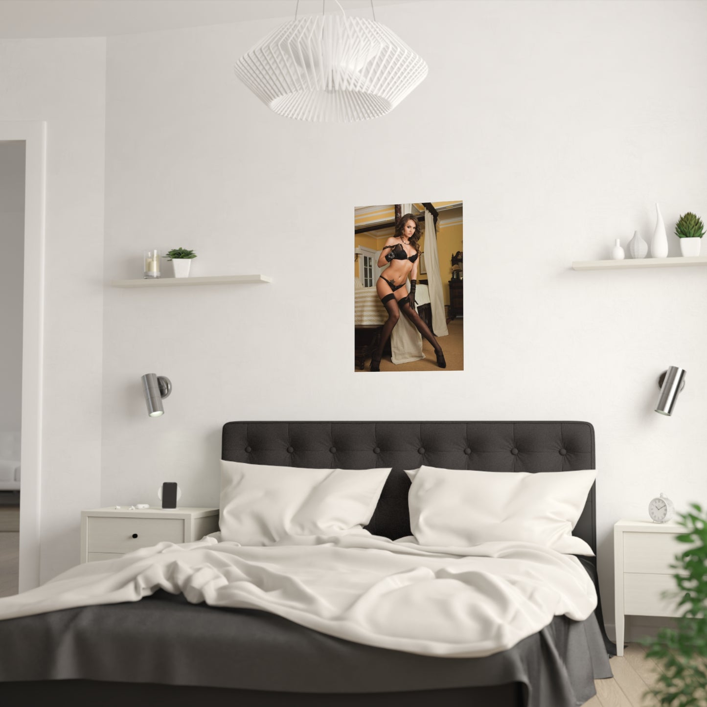 Satin Posters (210gsm) Hot Black Lingerie Babe