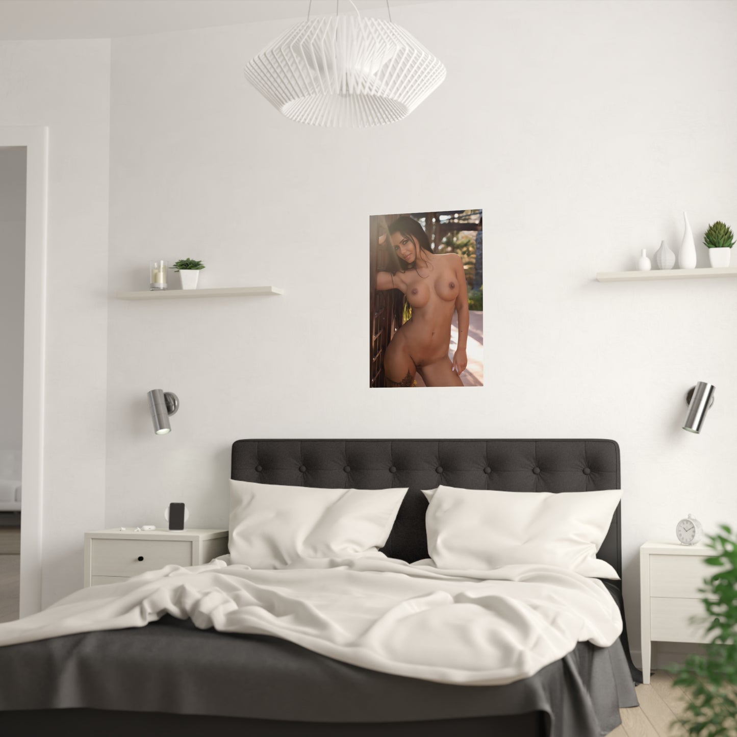 Satin Posters (210gsm) Sexy Nude Brunette