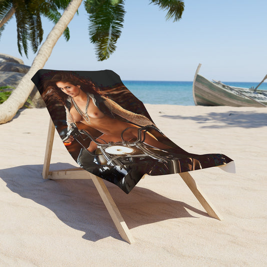 Beach Towel Jaclyn Swedberg Nude on Motorcycle