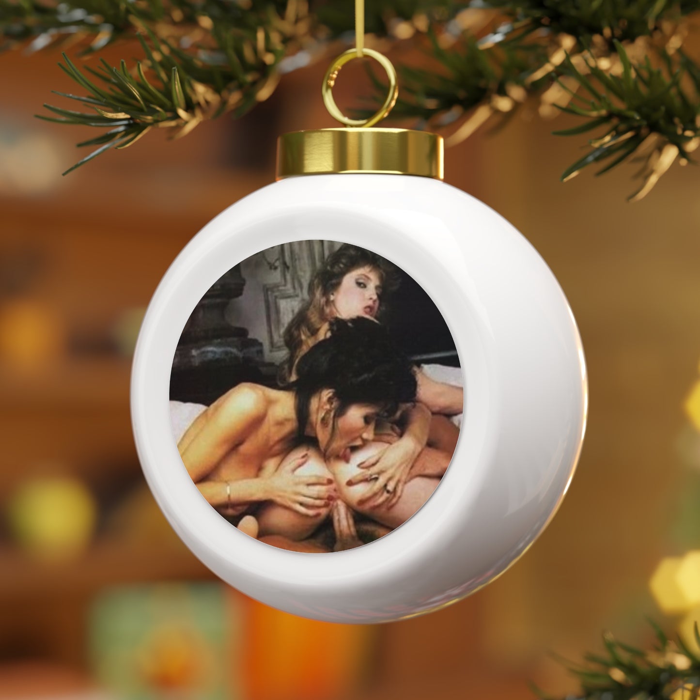 Christmas Ball Ornament Traci Lords Nude Naked Fucking Retro