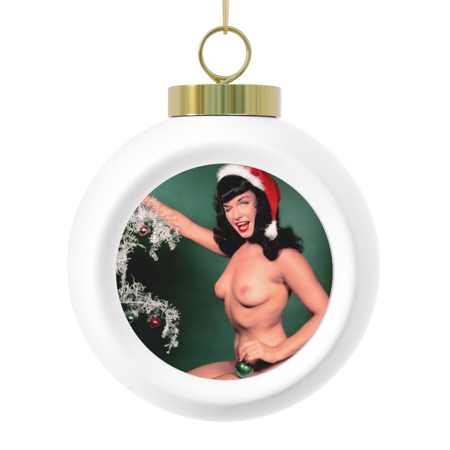 Christmas Ball Ornament Playboy Playmate January 1955 Bettie Page
