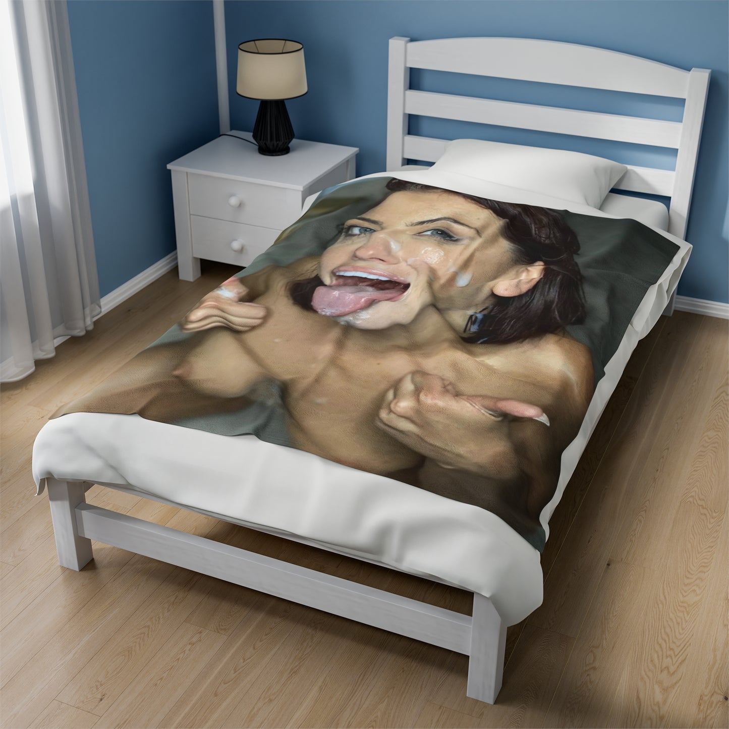 Velveteen Plush Blanket Cumshot Target Facial Approval