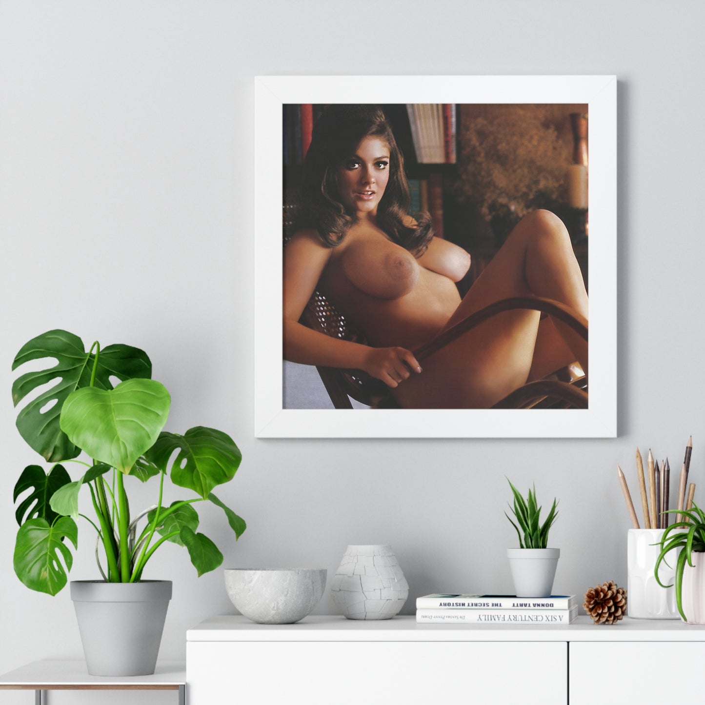 Framed Vertical Poster Playboy Playmate Cynthia Myers Nude