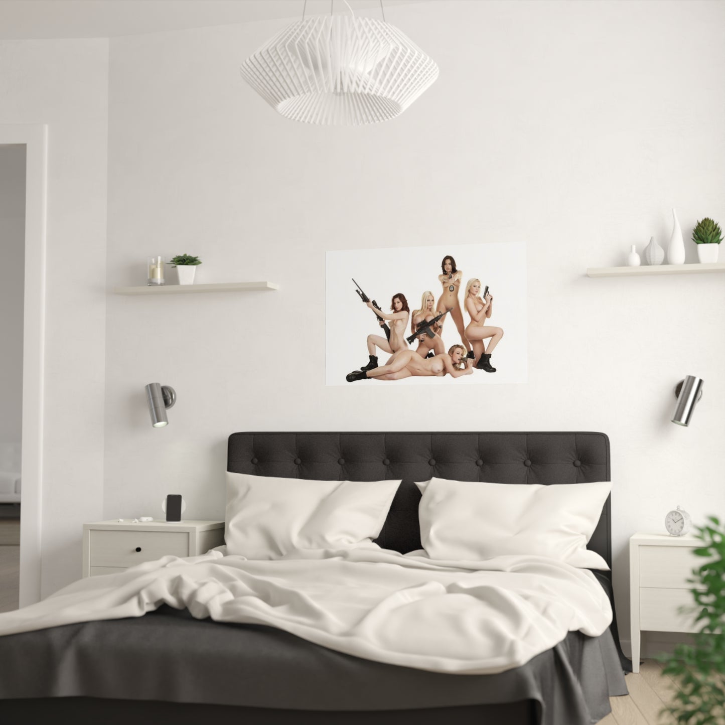 Satin Posters (210gsm) Naked Chicks with Guns