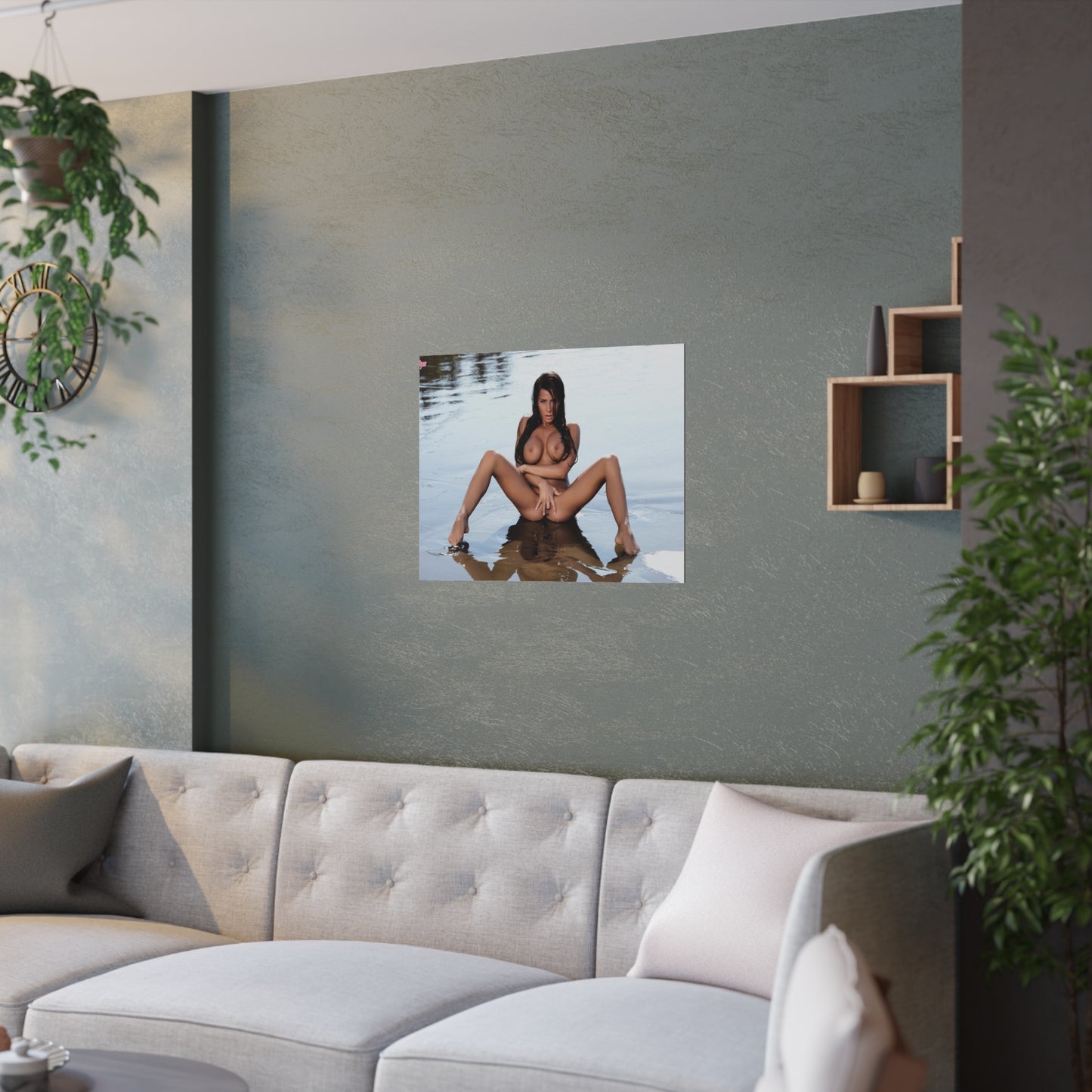 Satin Posters (210gsm) Madison Ivy Nude at the Beach