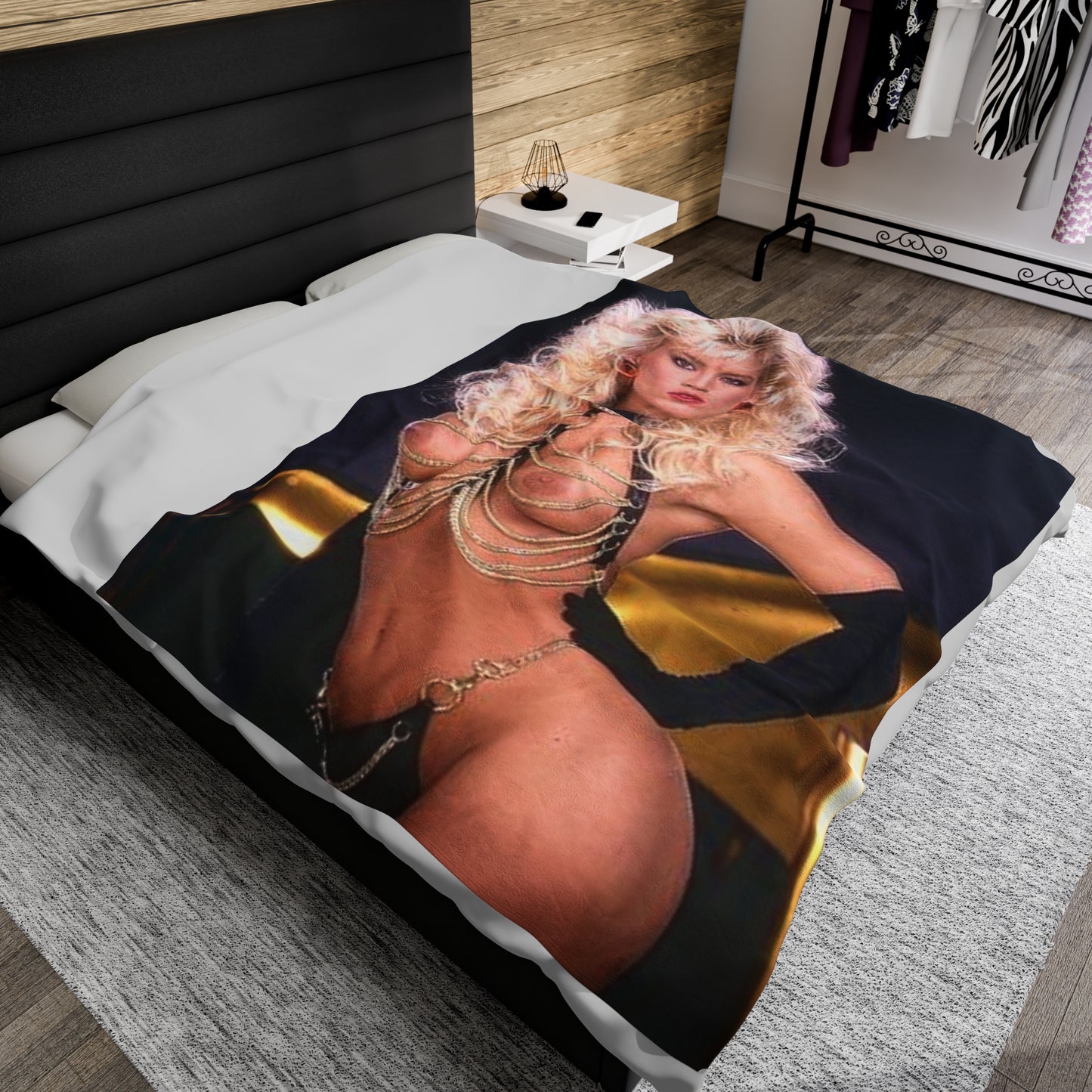 Velveteen Plush Blanket Retro 1980s Porn Star Amber Lynn