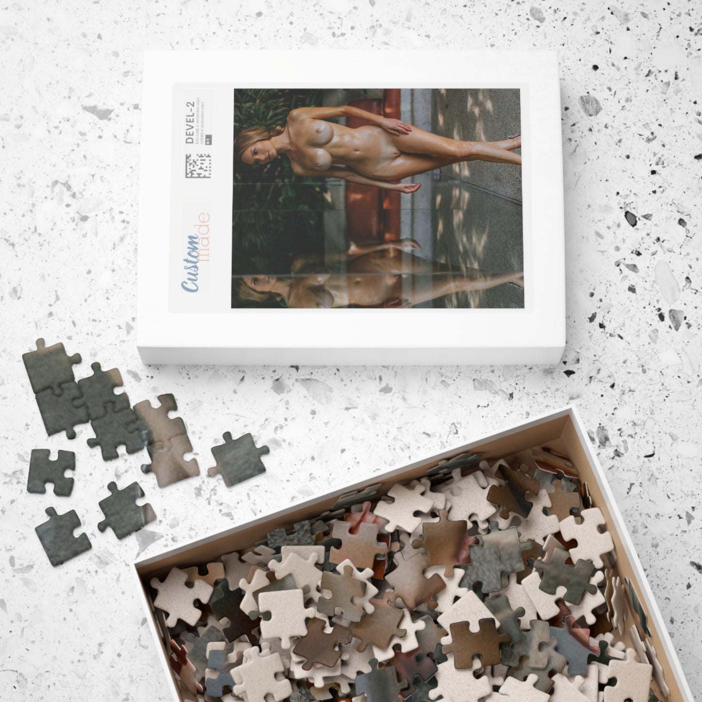 Puzzle (110, 252, 500, 1014-piece) Nude Brunette Reflection