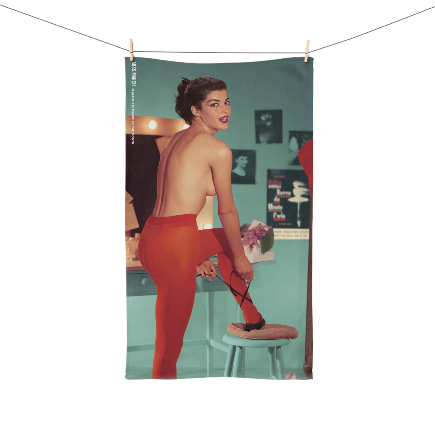 Hand Towel Playboy Playmate March 1957 Sandra Edwards