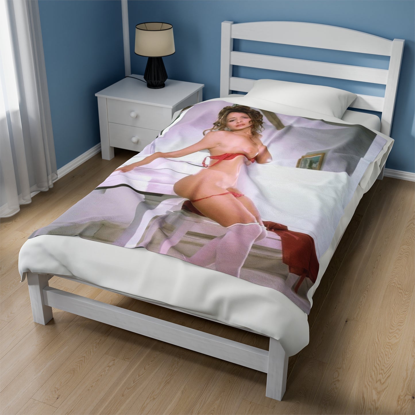 Velveteen Plush Blanket Lisa Ann Nude